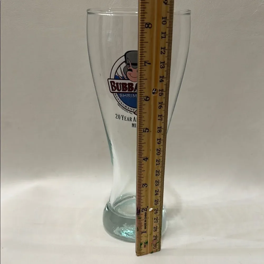 Bubba Gump Shrimp Co. Clear Glass Bar Accessory 20 Year Anniversary Miami 20 Oz